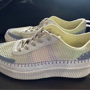 Nicole Miller Women’s Brita Platform Sneaker Patchwork Cottagecore Shoes Size 10